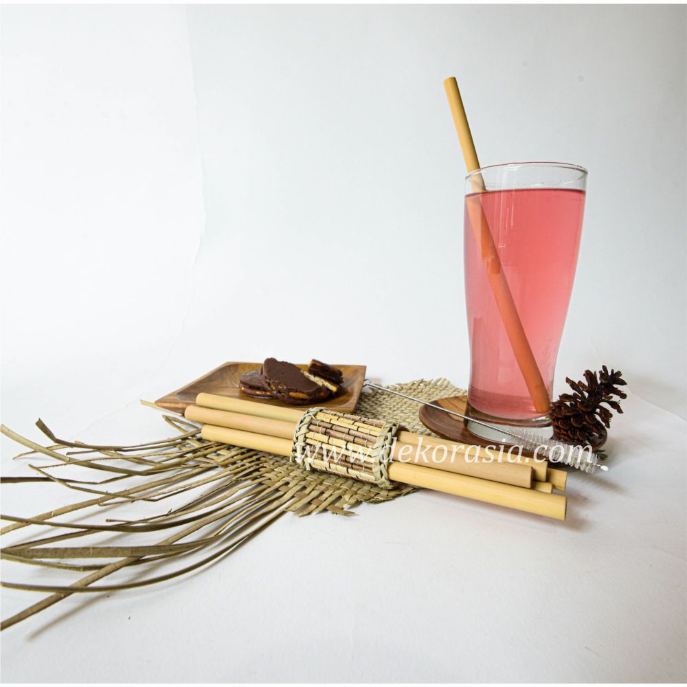 Bamboo Straw Set with Bamboo Napkin Ring Type C
